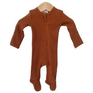 SpearmintLOVE Caramel Organic Waffle Zip Footie NWT